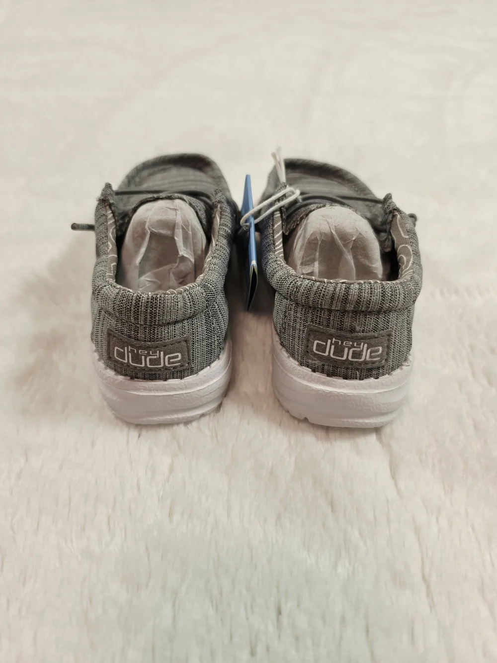 Hey Dude Baby Gray Knit Slip-On Shoes with Bungee Laces